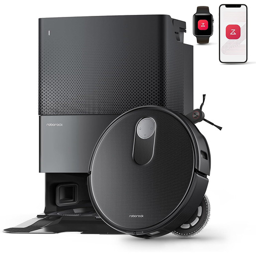 Roborock Qrevo Slim Robot Aspirapolvere e Lavapavimenti, Altezza 8,2 cm, Navigazione 3D ToF, Aspirazione 11.000 Pa, Sistema Carpet Boost+, Lavaggio Mocio