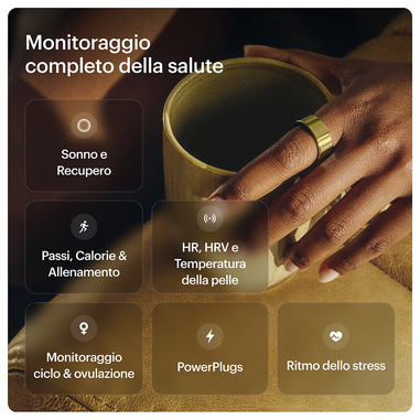 Anello Fitness Smart Con Monitoraggio Sonno, Attività E Salute – Ricarica Magnetica, In Lega, Oro/argento