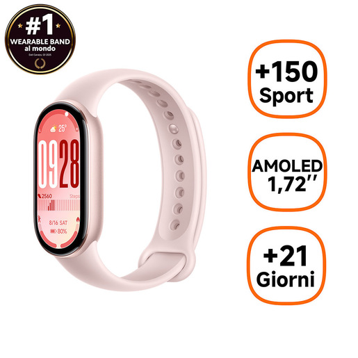 Image of Xiaomi Smart Band 10 Rose AMOLED Braccialetto per rilevamento di attività 4,37 cm (1.72'') Rosa